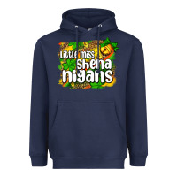 Navy St. Patrick's Little miss shenanigans Heavyweight Hoodie - OliviaCreatesArt