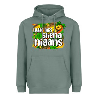 Sage St. Patrick's Little miss shenanigans Heavyweight Hoodie - OliviaCreatesArt