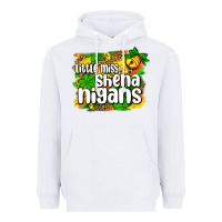 White St. Patrick's Little miss shenanigans Heavyweight Hoodie - OliviaCreatesArt