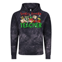 Cloud Black santa's favorite teacher Vintage Hoodie - MaliasSmallBusiness