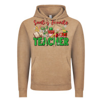 Vintage Coffee santa's favorite teacher Vintage Hoodie - MaliasSmallBusiness