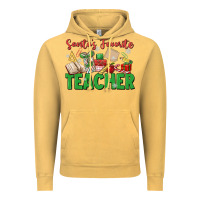 Vintage Mustard santa's favorite teacher Vintage Hoodie - MaliasSmallBusiness