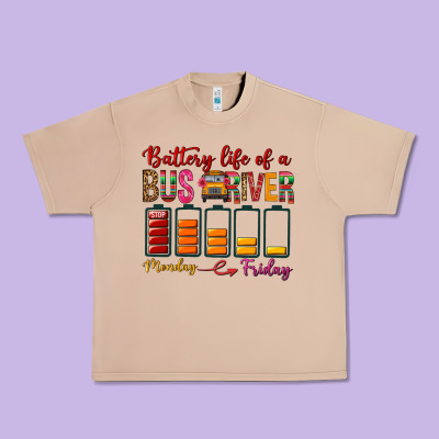 Battery Life Of A Bus Driver Urban Heavy Tee Designed By Bundleandbundleshop