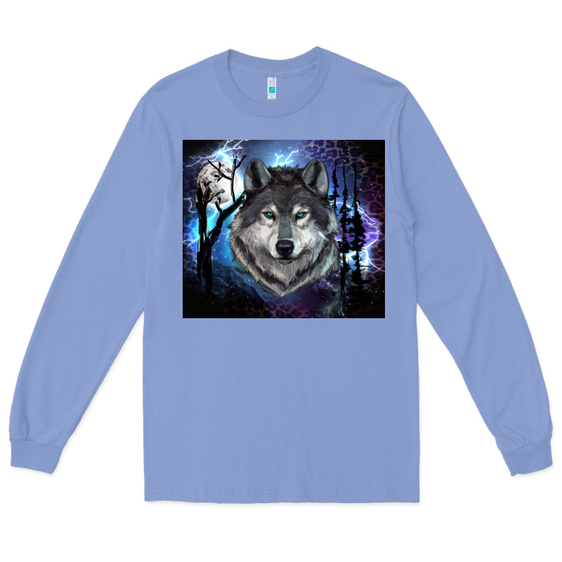 Wolf And Full Moon Long Sleeve Tee by RanaPortraitStore | Teevron