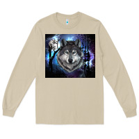 Mushroom wolf and full moon Long Sleeve Tee - RanaPortraitStore