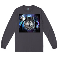 Smoke wolf and full moon Long Sleeve Tee - RanaPortraitStore
