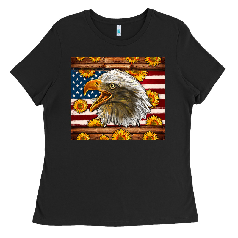 American Flag Eagle Ladies Tee by LillyAllenDesigns | Teevron