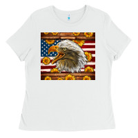 White American Flag Eagle Ladies Tee - LillyAllenDesigns