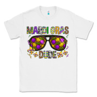 White Mardi gras dude Classic Tee - BundleAndBundleShop
