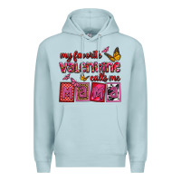 Blue Mist my favorite valentine calls me mama Premium Hoodie - OliviaCreatesArt