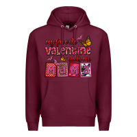 Burgundy my favorite valentine calls me mama Premium Hoodie - OliviaCreatesArt