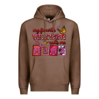 Chestnut my favorite valentine calls me mama Premium Hoodie - OliviaCreatesArt