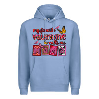 Colony Blue my favorite valentine calls me mama Premium Hoodie - OliviaCreatesArt