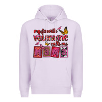 Lilac my favorite valentine calls me mama Premium Hoodie - OliviaCreatesArt