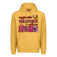 Mustard my favorite valentine calls me mama Premium Hoodie - OliviaCreatesArt