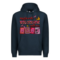 Navy my favorite valentine calls me mama Premium Hoodie - OliviaCreatesArt