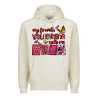 Oatmeal Heather my favorite valentine calls me mama Premium Hoodie - OliviaCreatesArt