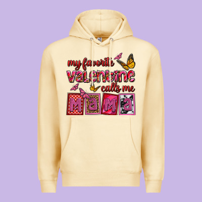 My Favorite Valentine Calls Me Mama Premium Hoodie Designed By Oliviacreatesart