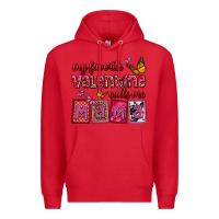 Red my favorite valentine calls me mama Premium Hoodie - OliviaCreatesArt