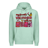 Seafoam my favorite valentine calls me mama Premium Hoodie - OliviaCreatesArt