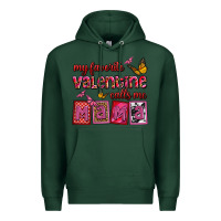 Sports Green my favorite valentine calls me mama Premium Hoodie - OliviaCreatesArt