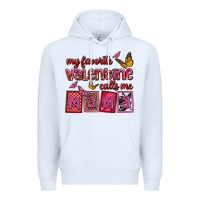 White my favorite valentine calls me mama Premium Hoodie - OliviaCreatesArt