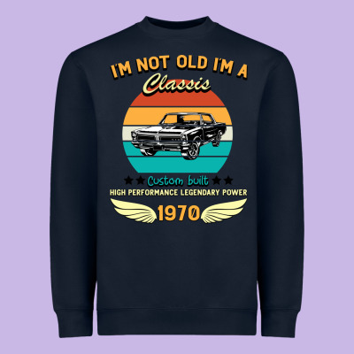 Vintage 50th Birthday I'm Not Old I'm A Classic Born In 1970 Heavyweight Sweatshirt Designed By Bettercallsaul