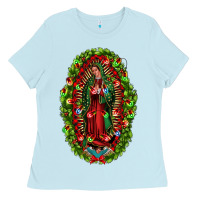 Baby Blue our lady of guadalupe christmas Ladies Tee - Jasminsmagicworld