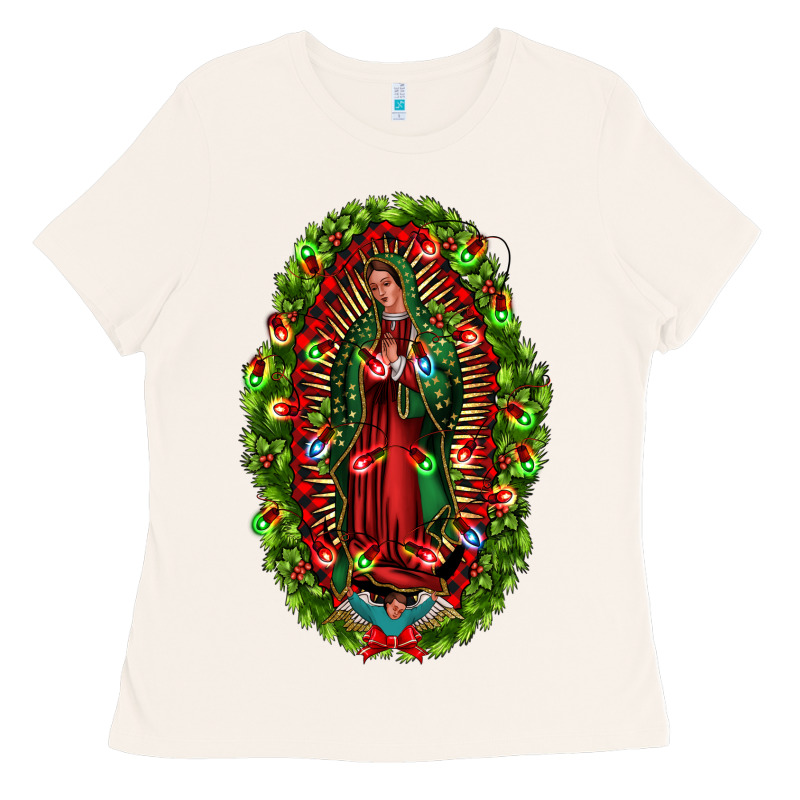 Our Lady Of Guadalupe Christmas Ladies Tee by Jasminsmagicworld | Teevron