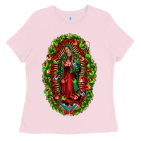 Bubblegum Pink our lady of guadalupe christmas Ladies Tee - Jasminsmagicworld