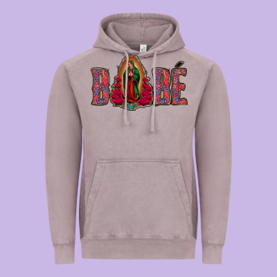 Bebe Our Lady Of Guadalupe Vintage Hoodie Designed By Jasminsmagicworld