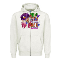 Oatmeal Heather in a world full of princesses be a witch Zipper Hoodie - CowGirlArtShop