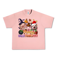 Salmon Happy Hallothanksmas Pigs Urban Heavy Tee - BundleAndBundleShop