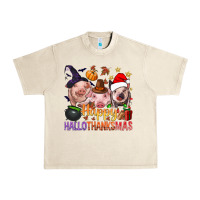 Sandshell Happy Hallothanksmas Pigs Urban Heavy Tee - BundleAndBundleShop