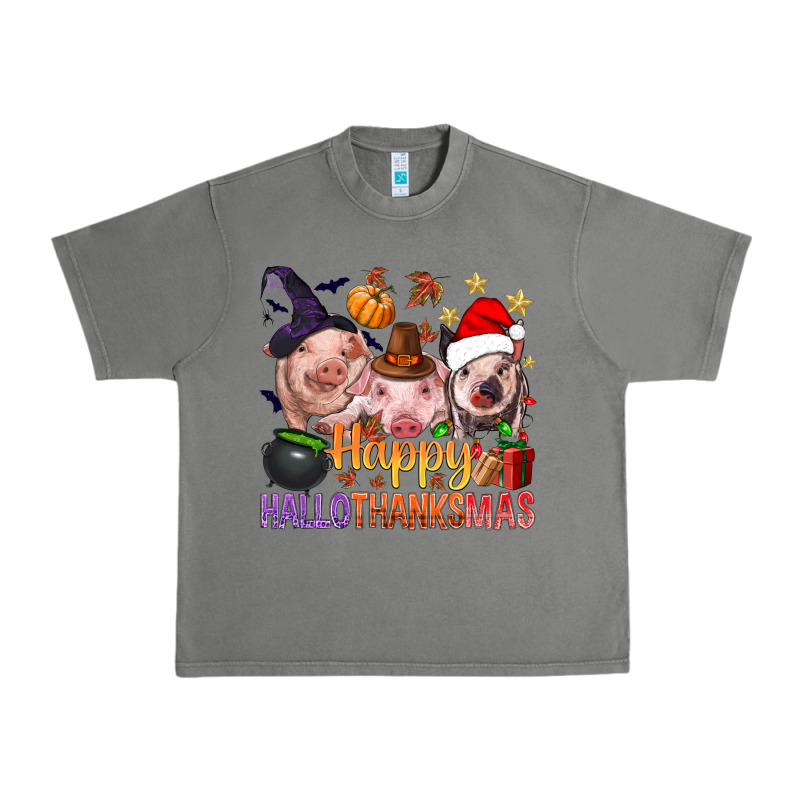 Happy Hallothanksmas Pigs Urban Heavy Tee by BundleAndBundleShop | Teevron