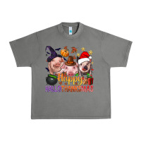 Tornado Happy Hallothanksmas Pigs Urban Heavy Tee - BundleAndBundleShop