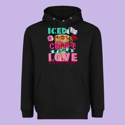 Iced Coffee Is My Love Language Valentine's Day Heavyweight Hoodie Designed By Fadigitalartstudio