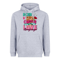 Heather Grey Iced Coffee is my love language Valentine's Day Heavyweight Hoodie - FaDigitalArtStudio