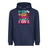 Navy Iced Coffee is my love language Valentine's Day Heavyweight Hoodie - FaDigitalArtStudio