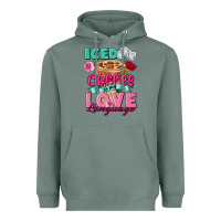 Sage Iced Coffee is my love language Valentine's Day Heavyweight Hoodie - FaDigitalArtStudio