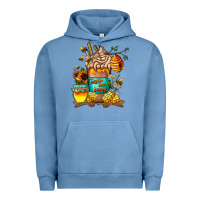Pigment Pebble Blue Than Honey Urban Hoodie - CowhideDigitalArt