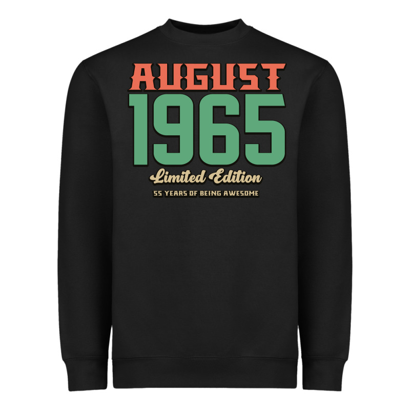 August 1965 Limited Edition 55 Years Of Being Awesome Heavyweight Sweatshirt by Bettercallsaul | Teevron