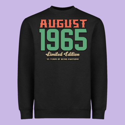 August 1965 Limited Edition 55 Years Of Being Awesome Heavyweight Sweatshirt Designed By Bettercallsaul