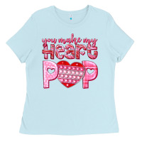 Baby Blue you make my heart pop Ladies Tee - NancyCooperArtShop