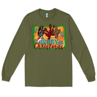 Army Green merry christmas cactus Long Sleeve Tee - Jasminsmagicworld