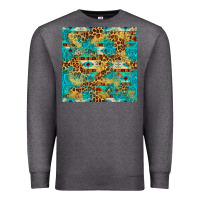 Charcoal Heather western aztec leopard glitter seamless pattern Premium Sweatshirt - FaDigitalArtStudio