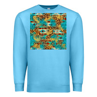 Ocean Blue western aztec leopard glitter seamless pattern Premium Sweatshirt - FaDigitalArtStudio