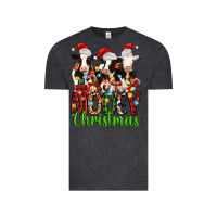 Vintage Black christmas three cows mooey christmas Vintage Tee - MaliasSmallBusiness