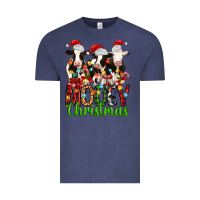 Vintage Denim christmas three cows mooey christmas Vintage Tee - MaliasSmallBusiness