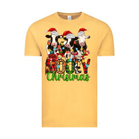 Vintage Mustard christmas three cows mooey christmas Vintage Tee - MaliasSmallBusiness